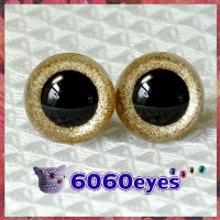 1 Pair Champagne Glitter Hand Painted Safety Eyes Plastic eyes